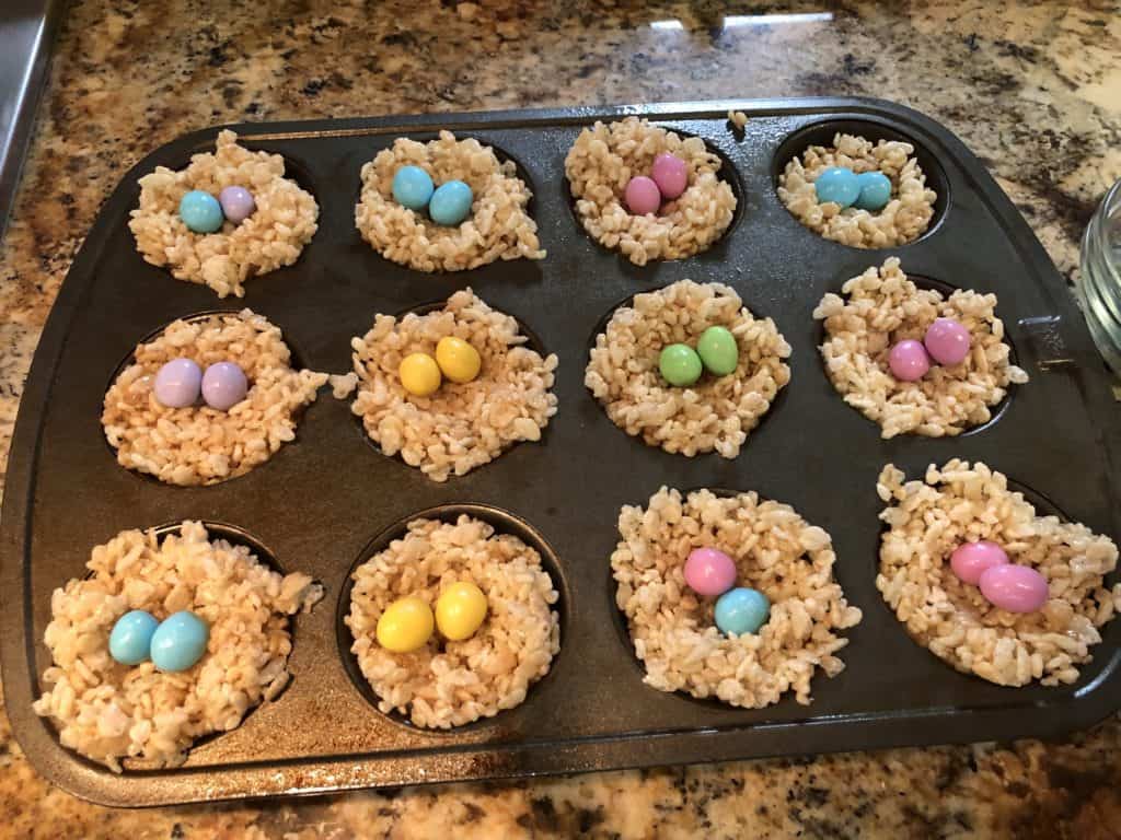 rice krispie easter nests