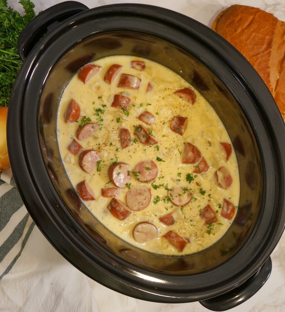 Cheesy Potato Kielbasa Soup