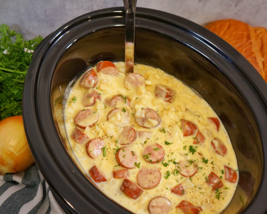 Cheesy Potato Kielbasa Soup