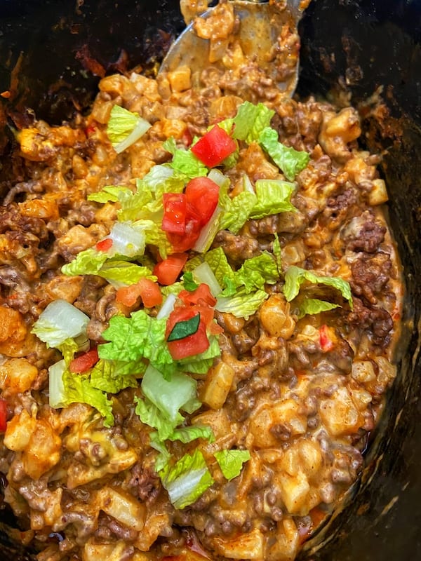 Crock Pot Taco Potato Casserole with Hashbrowns