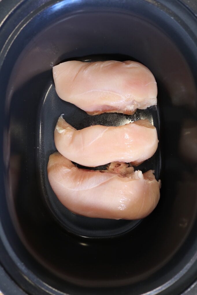 Step 1 - place chicken breast in crockpot