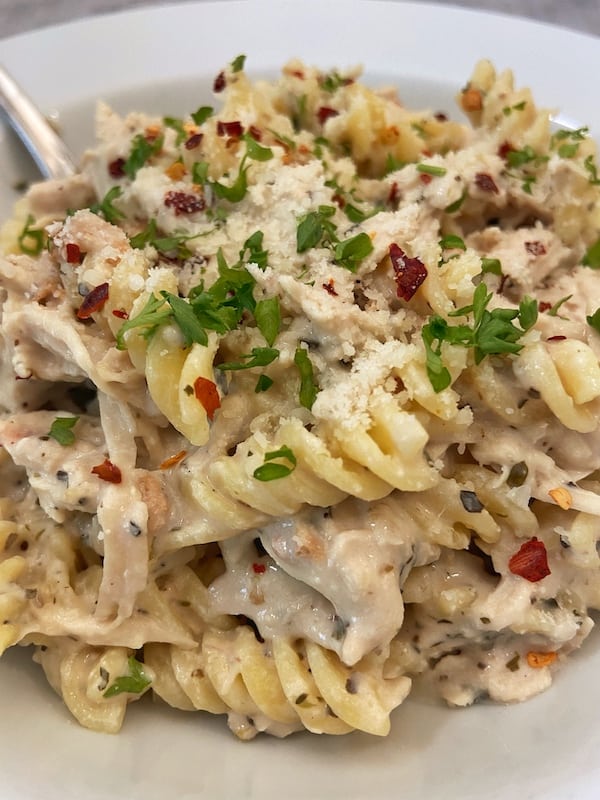 Crockpot Creamy Italian Chicken and noodles