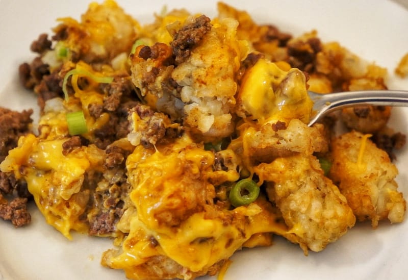 Slow Cooker Taco Tater Tot Casserole - Slow Cooker Gourmet