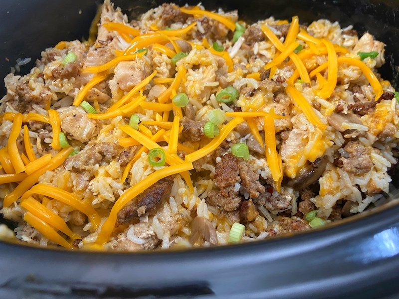 Easy Crockpot Chicken and Rice Casserole 