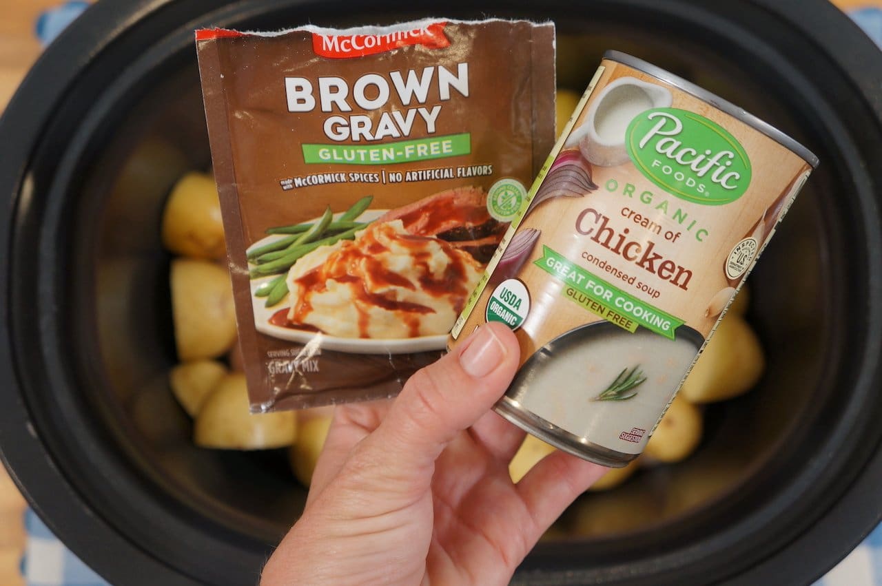 Crockpot Chicken and Gravy over Mashed Potatoes