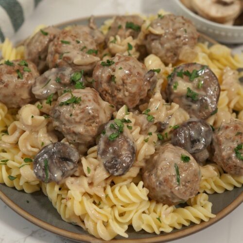 Slow Cooker Meatball Stroganoff