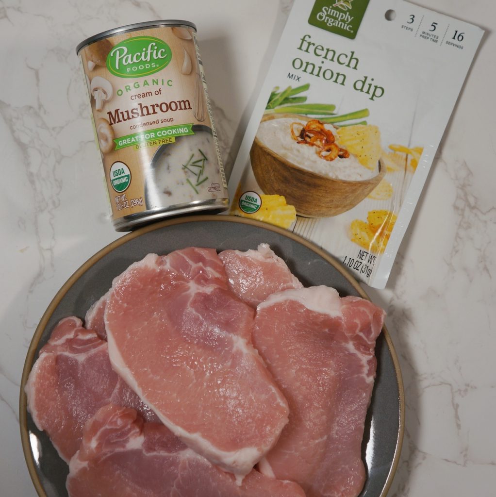 Ingredients for 3 Ingredient Crock Pot Pork Chops