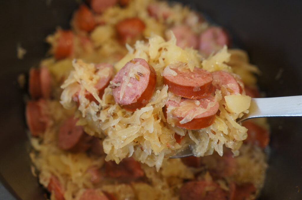 Crockpot Kielbasa and Sauerkraut