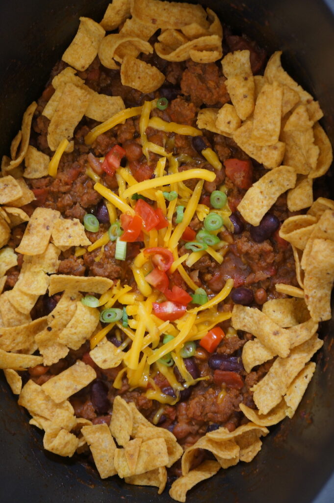 Taco Bake with Fritos in Crock Pot