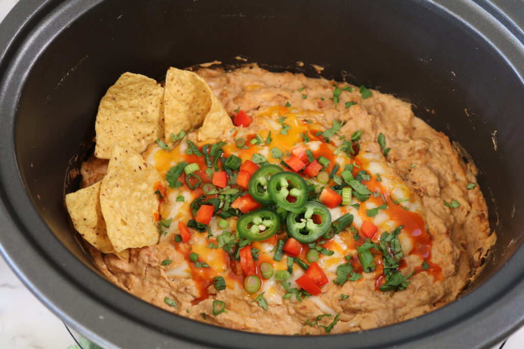 Crock Pot Cheesy Bean Dip