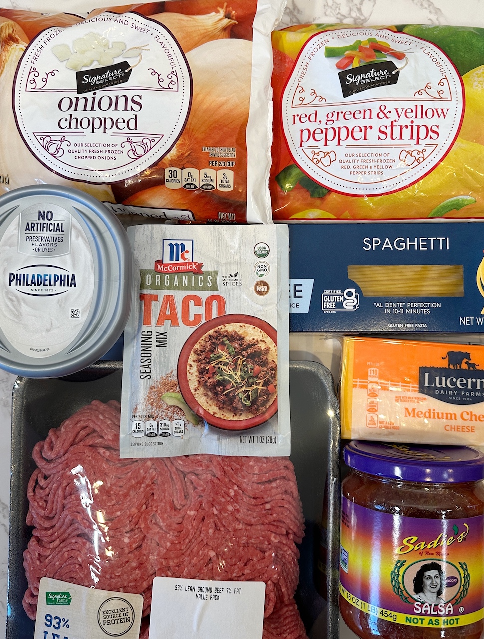 Mexican Spaghetti Ingredients