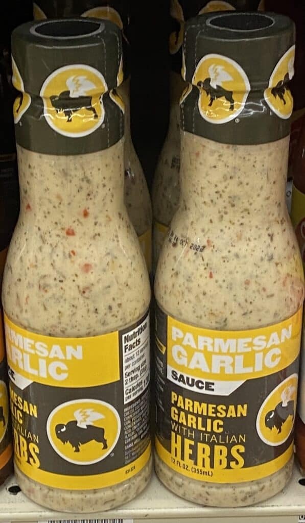 Buffalo Wild Wings Garlic Parmesan sauce on the store shelf