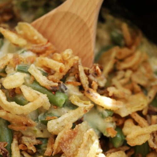 Crockpot Green Bean Casserole with Cheese + Video