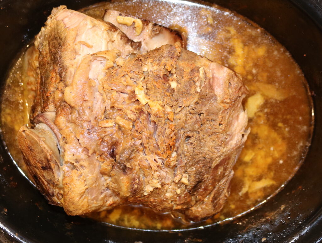cooked Crock Pot Pulled Pork 