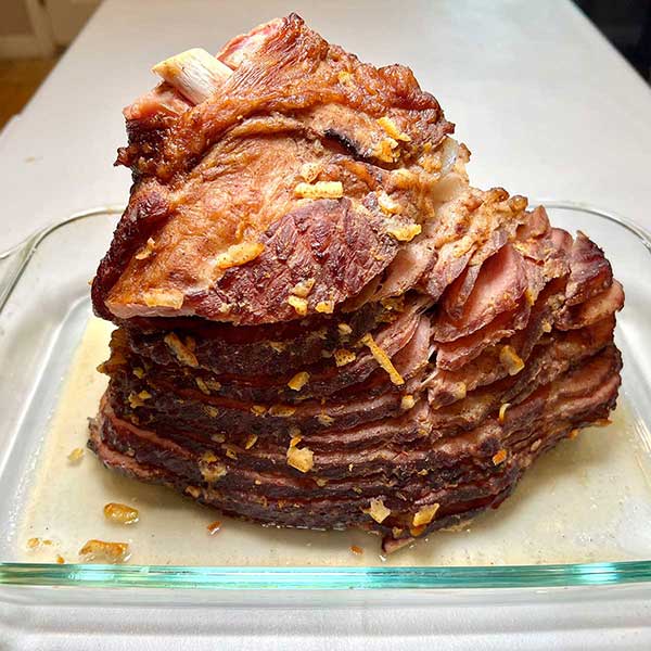 Finished ham without glaze