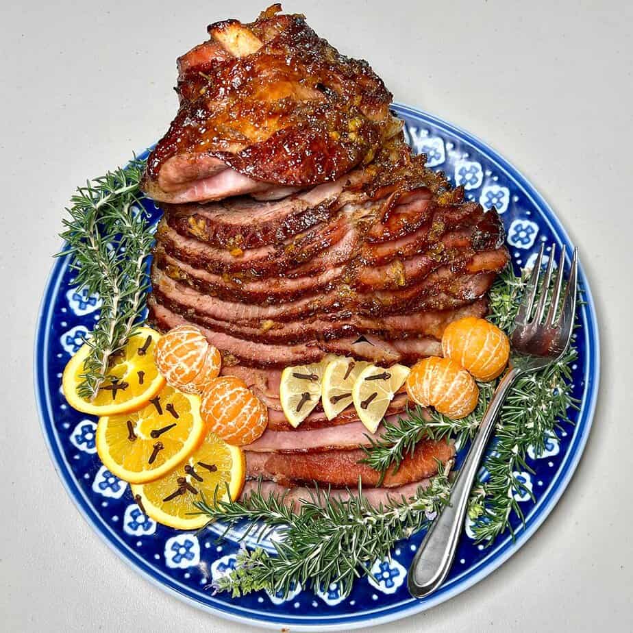 Crock Pot ham on plate