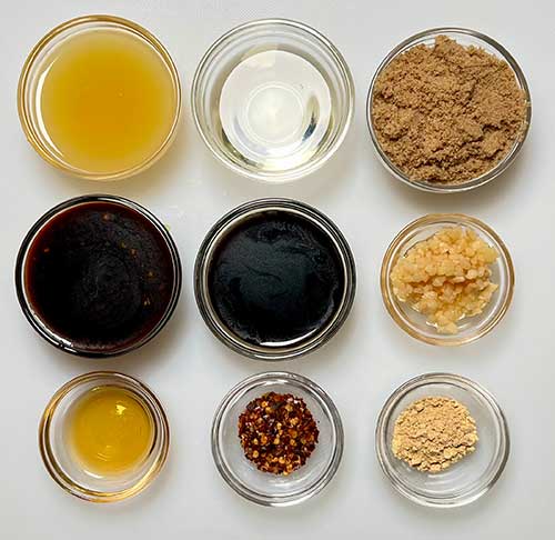 Ingredients for the General Tso's Sauce